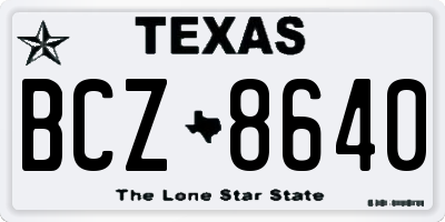 TX license plate BCZ8640
