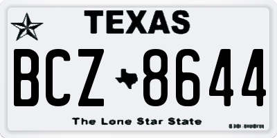 TX license plate BCZ8644