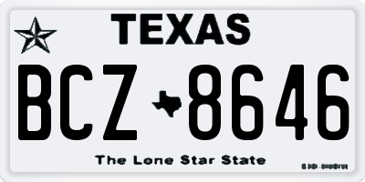 TX license plate BCZ8646