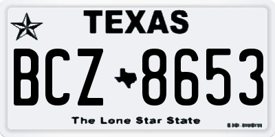 TX license plate BCZ8653