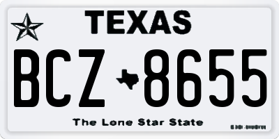 TX license plate BCZ8655
