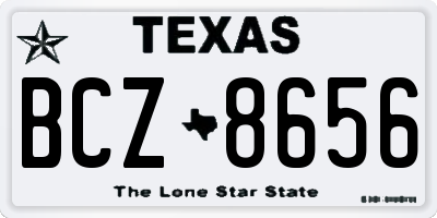 TX license plate BCZ8656