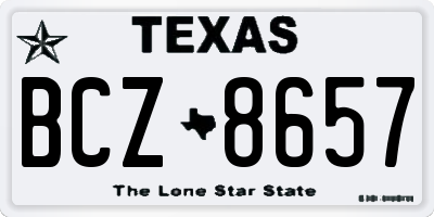 TX license plate BCZ8657