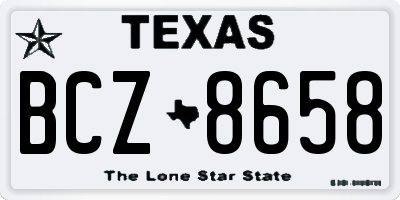 TX license plate BCZ8658