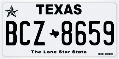 TX license plate BCZ8659