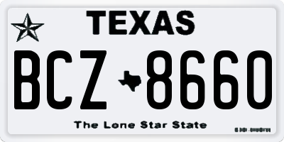 TX license plate BCZ8660