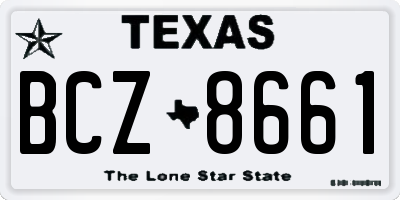 TX license plate BCZ8661