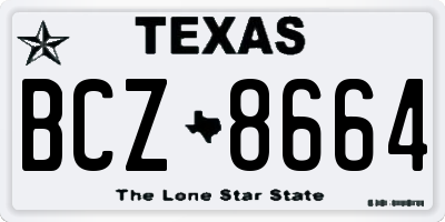 TX license plate BCZ8664