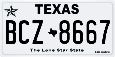 TX license plate BCZ8667