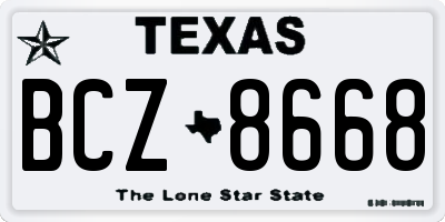 TX license plate BCZ8668