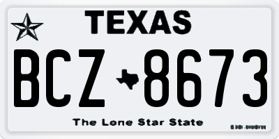 TX license plate BCZ8673