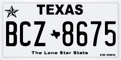 TX license plate BCZ8675