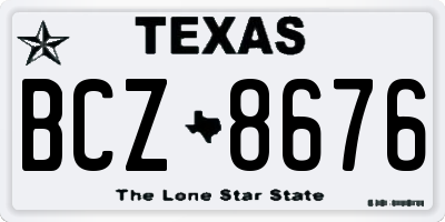 TX license plate BCZ8676