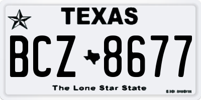 TX license plate BCZ8677