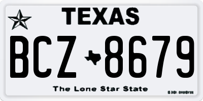 TX license plate BCZ8679