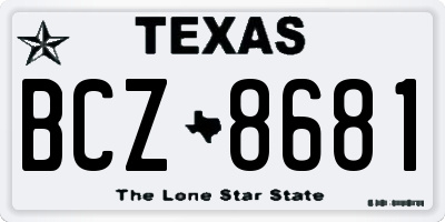 TX license plate BCZ8681