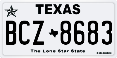 TX license plate BCZ8683