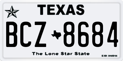 TX license plate BCZ8684