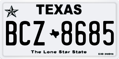 TX license plate BCZ8685