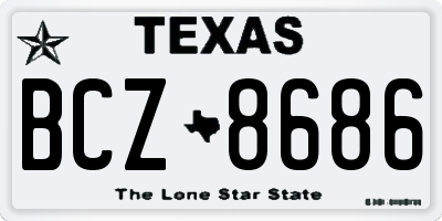 TX license plate BCZ8686