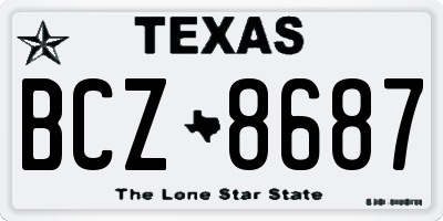 TX license plate BCZ8687