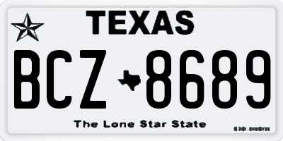 TX license plate BCZ8689