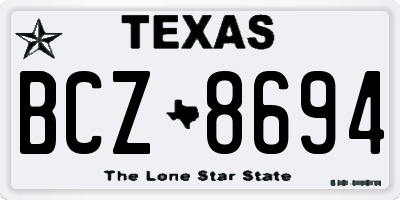 TX license plate BCZ8694