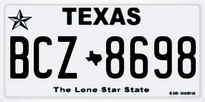 TX license plate BCZ8698