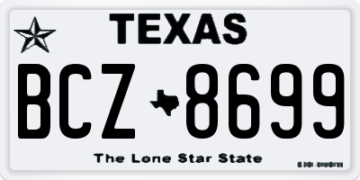 TX license plate BCZ8699