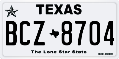 TX license plate BCZ8704