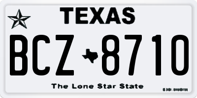 TX license plate BCZ8710