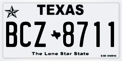 TX license plate BCZ8711