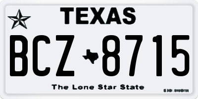 TX license plate BCZ8715