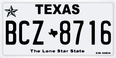 TX license plate BCZ8716