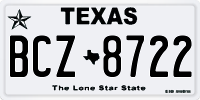 TX license plate BCZ8722