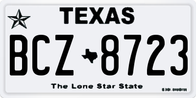 TX license plate BCZ8723