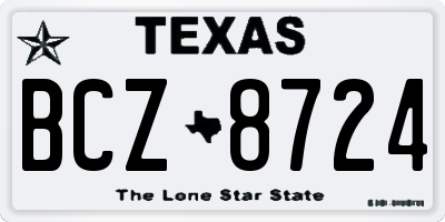 TX license plate BCZ8724