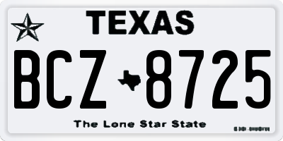 TX license plate BCZ8725