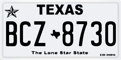 TX license plate BCZ8730