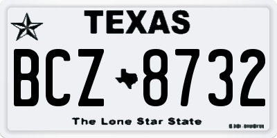TX license plate BCZ8732