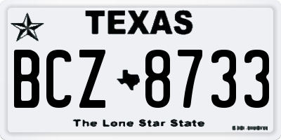 TX license plate BCZ8733