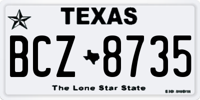 TX license plate BCZ8735