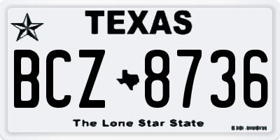 TX license plate BCZ8736