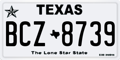 TX license plate BCZ8739