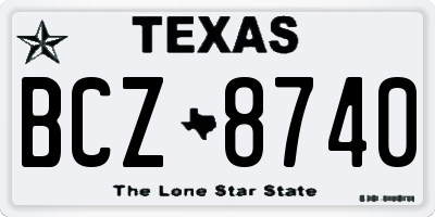 TX license plate BCZ8740