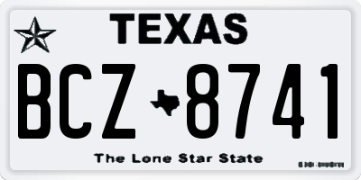 TX license plate BCZ8741