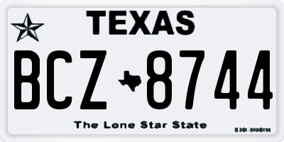 TX license plate BCZ8744