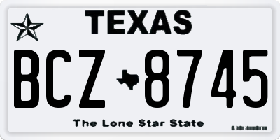 TX license plate BCZ8745