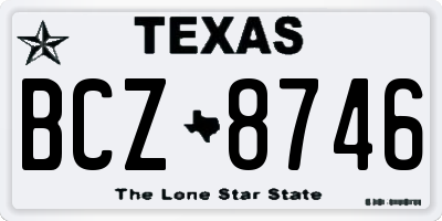 TX license plate BCZ8746