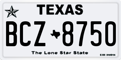 TX license plate BCZ8750